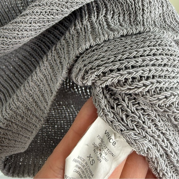 Vince gray open knit sweater top XS - Picture 4 of 5